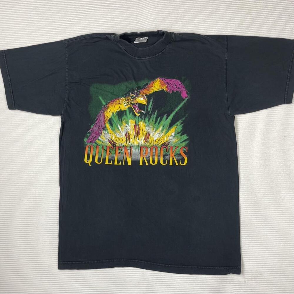 Queen Rocks Shirt Mens XL Black Graphic Tee Rock Band Music Album Queen